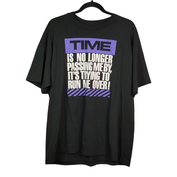 Funny Joke Old Age Time Graphic Single Stitched 80's 90's Vintage T-Shirt XL - Picture 1 of 12